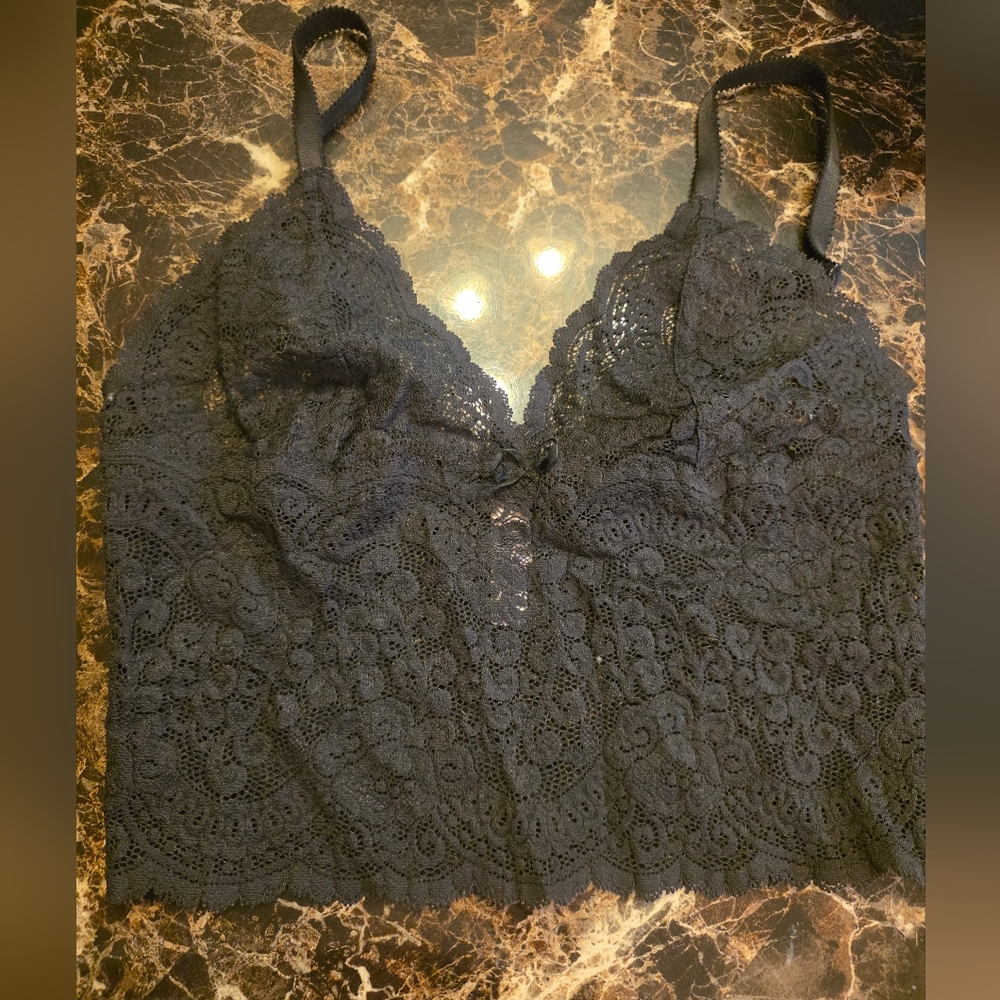 Chic Charcoal Lace Bralette